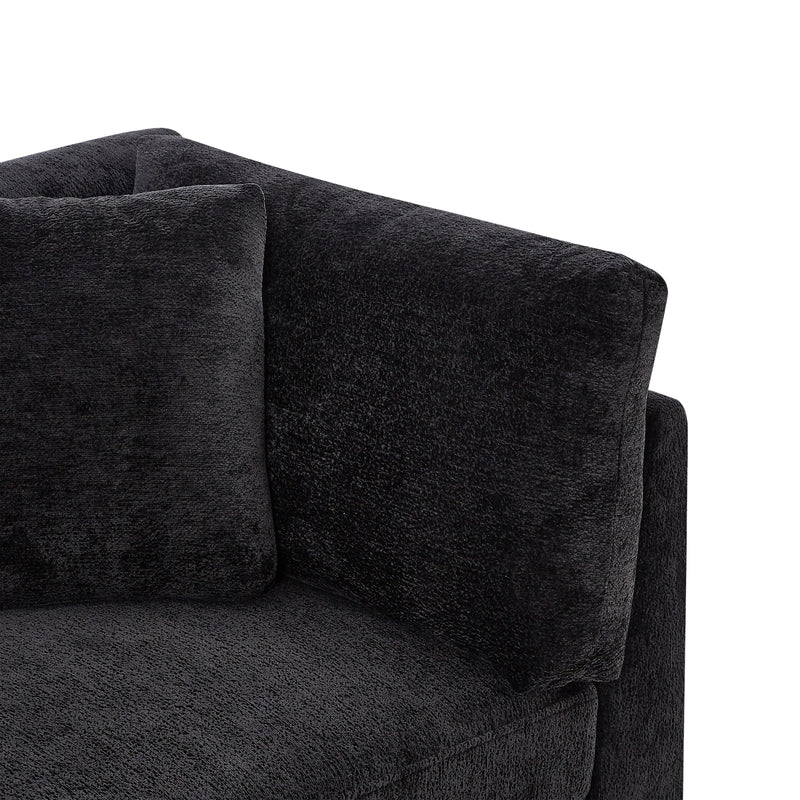 83.50" Modern Flared Arms Sofa (Black) by HouseOfZazla
