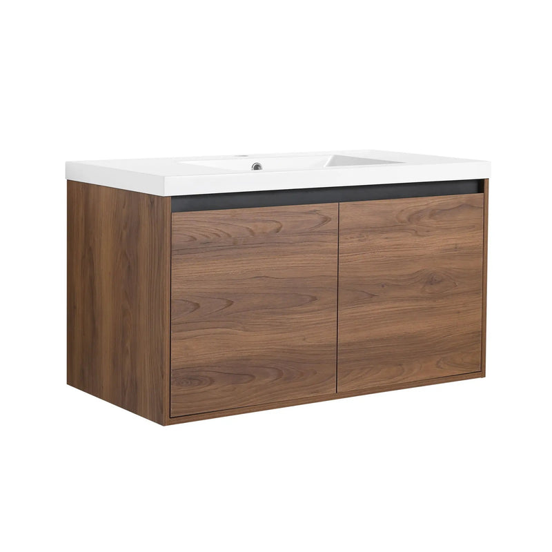 Bathroom Vanity Set With Resin Countertop Sink And 2 Doors, Engineered Wood by HouseOfZazla