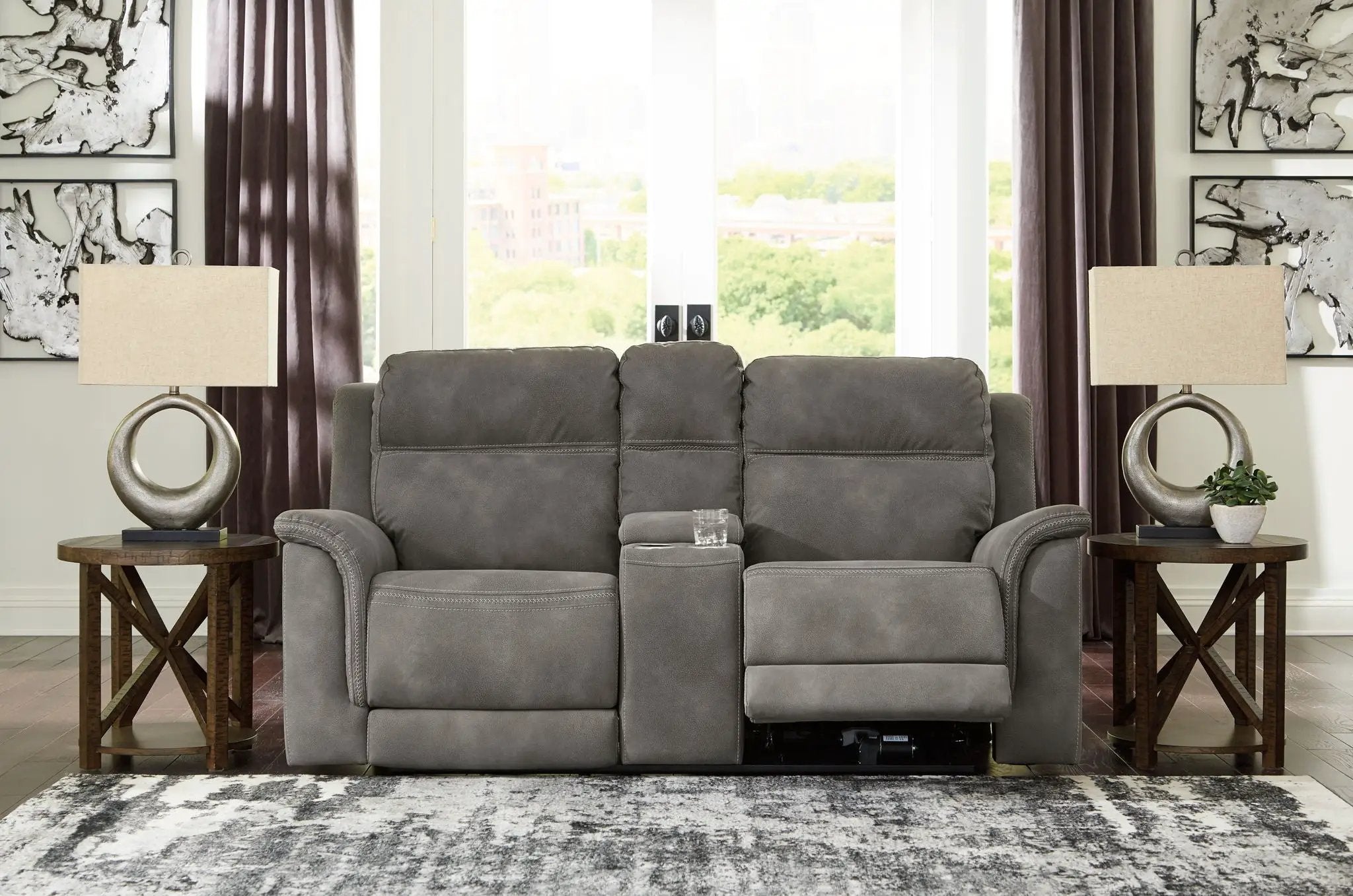 Next-Gen Durapella - Reclining Power Loveseat With Console by Unique Piece Furniture