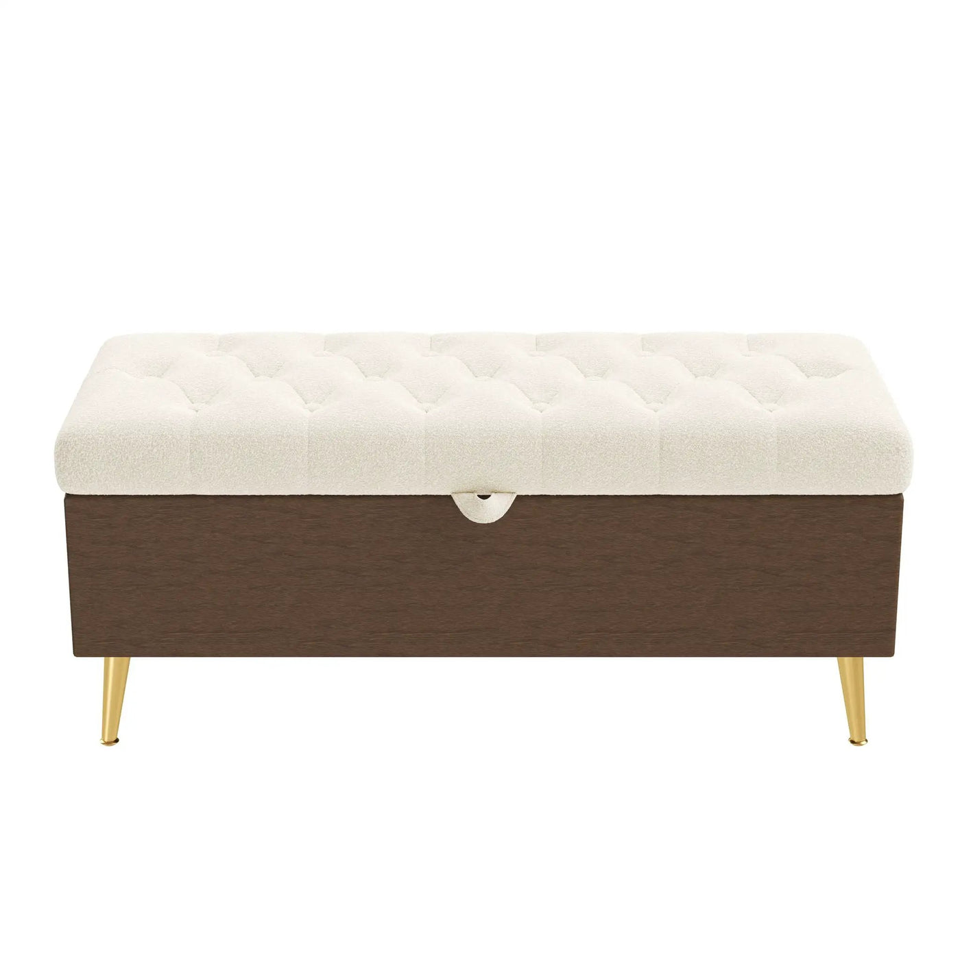 Modern Tufted Storage Ottoman Bench with Metal Legs by HouseOfZazla