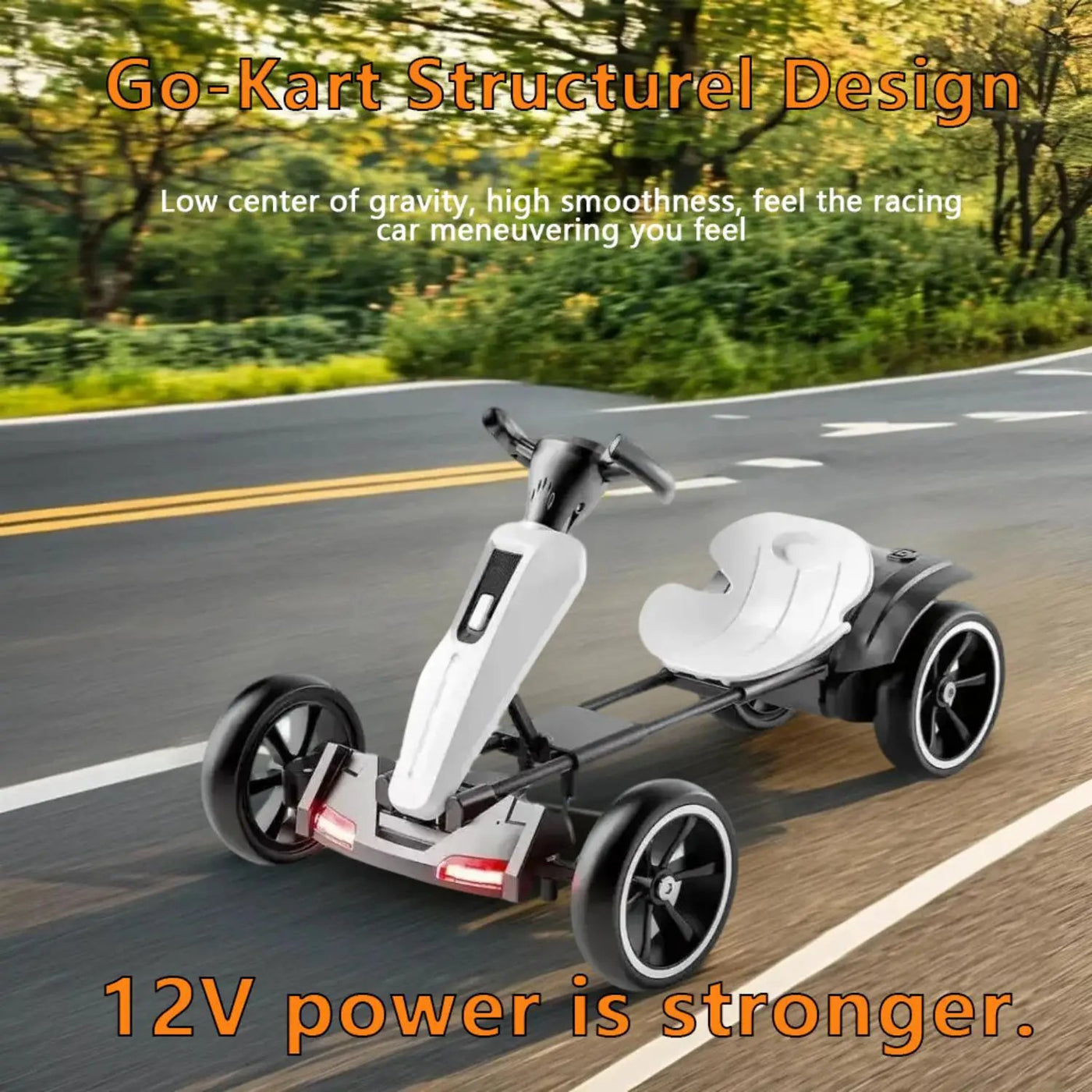 Electric Kids Pedal Go Kart With Adjustable Seat, Foldable Design by HouseOfZazla