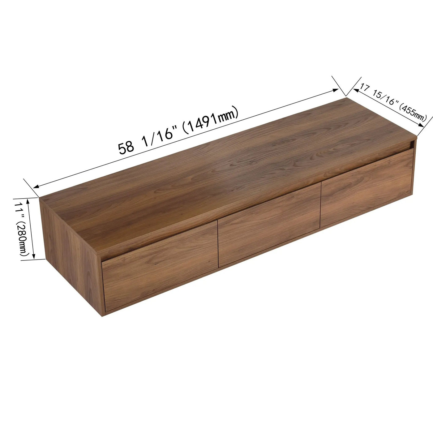 Modern Minimalist Bathroom Cabinet With Soft Close Drawers And Floating Mounting Design by HouseOfZazla