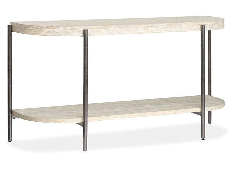 Jennings - Demilune Sofa Table - Edgecomb Gray And Weathered Antique Nickel by Unique Piece Furniture