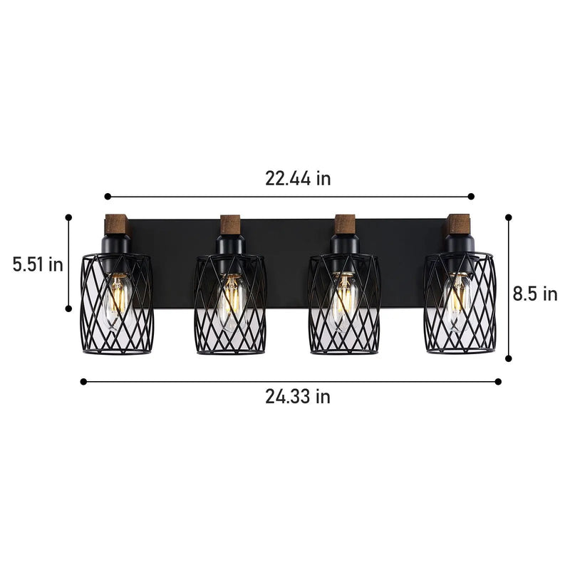 Bathroom Vanity Light, Wall Sconce With Cage Shade by HouseOfZazla