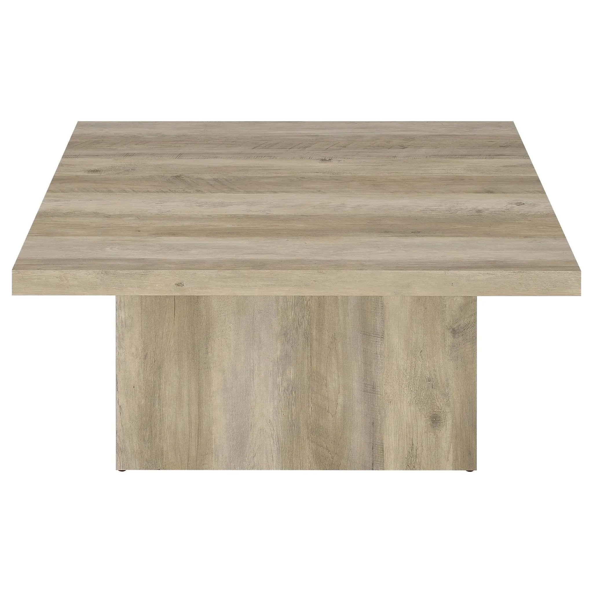 Devar Square Engineered Wood Coffee Table Distressed Pine by Unique Piece Furniture