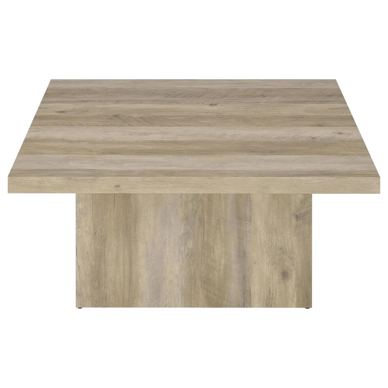 Devar Square Engineered Wood Coffee Table Distressed Pine by Unique Piece Furniture