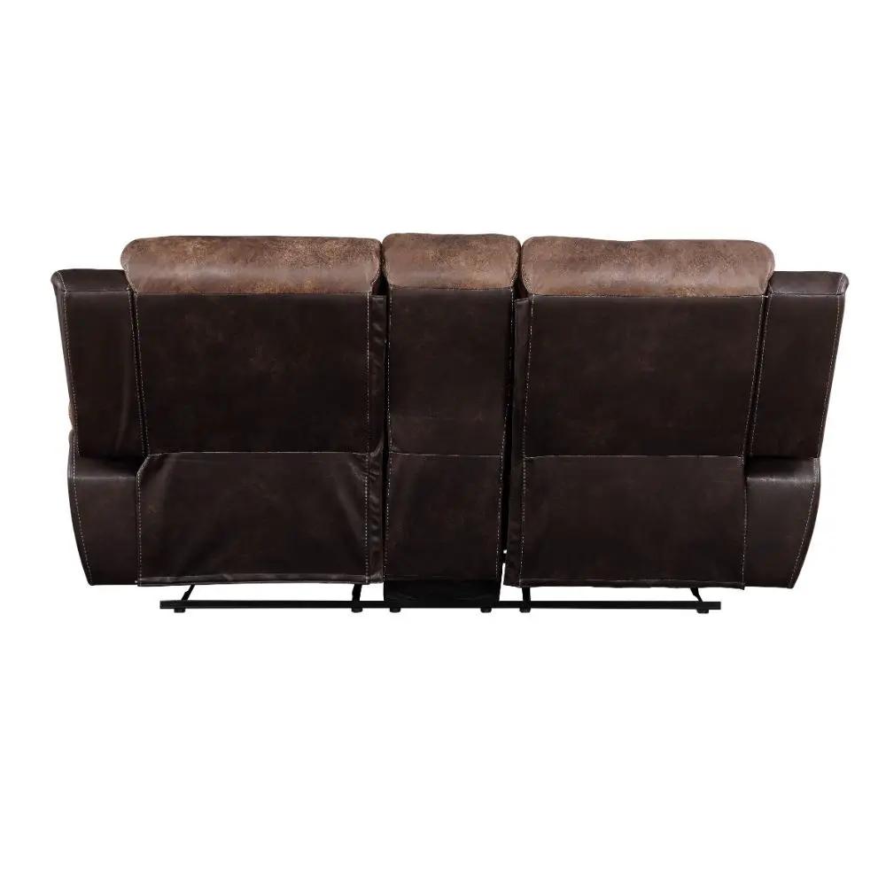 Jaylen - Motion Loveseat With Console - Toffee & Espresso Polished Microfiber by Unique Piece Furniture