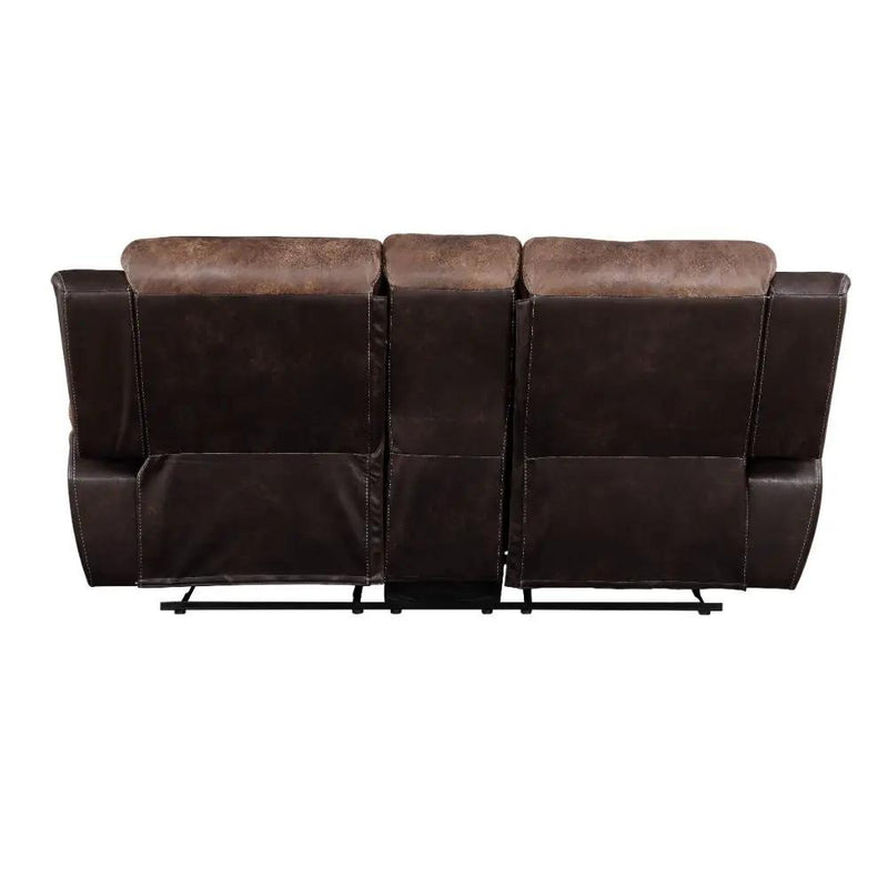Jaylen - Motion Loveseat With Console - Toffee & Espresso Polished Microfiber by Unique Piece Furniture