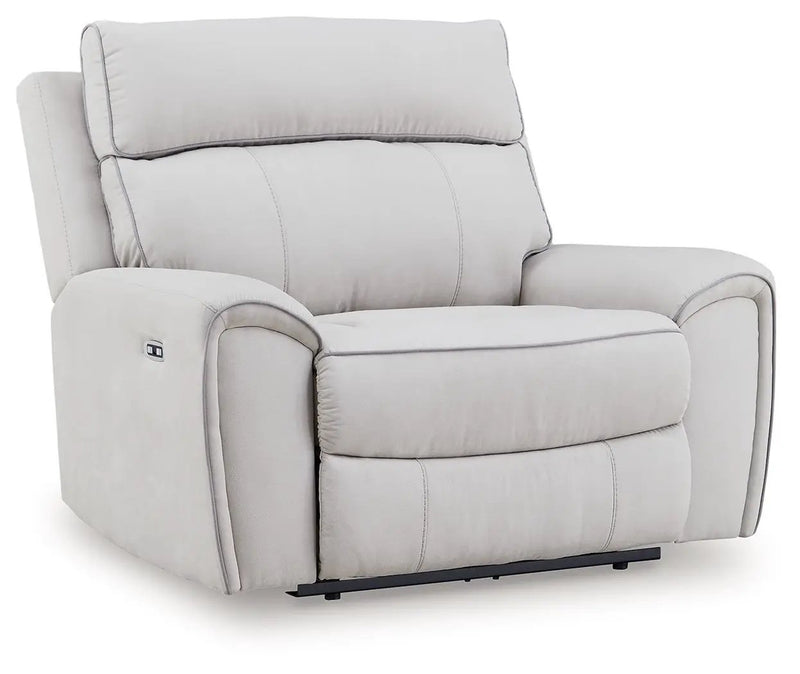 Social Pointe - Power Recliner / Adjustable Headrest - Pearl / Ash by Unique Piece Furniture