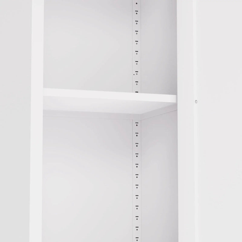 Tall Narrow Bathroom Cabinet With 5-Tier Storage, Adjustable Shelves, Freestanding - White by HouseOfZazla