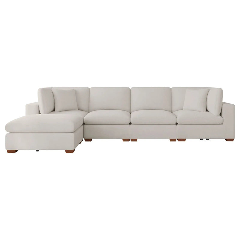 Lakeview 5-piece Upholstered Modular Sectional Sofa Ivory by Unique Piece Furniture
