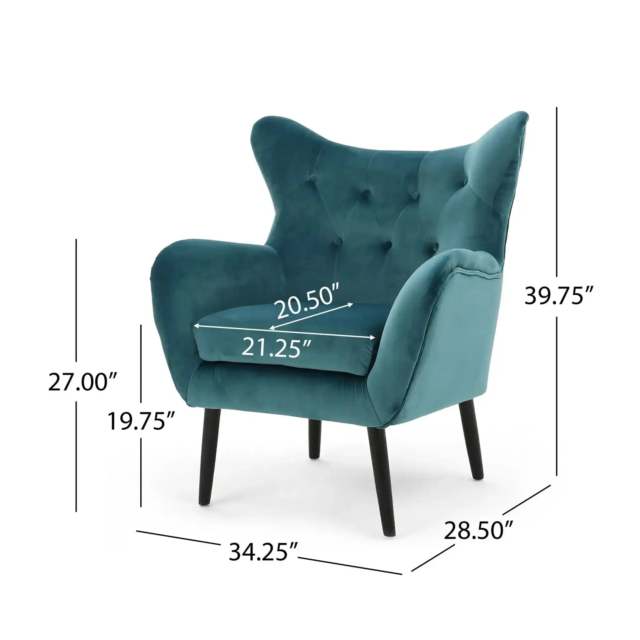 Alyssa Mid Century Upholstered Arm Chair With Wingback Design by HouseOfZazla