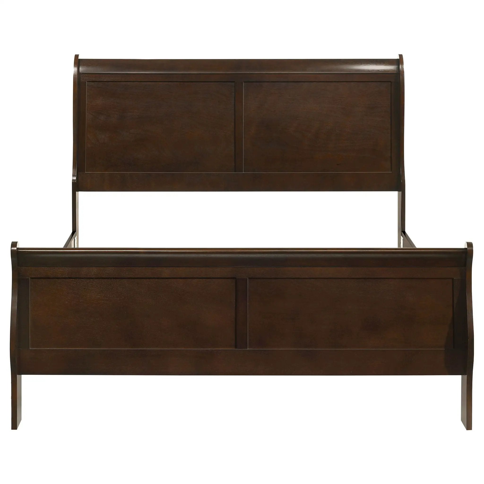 Louis Philippe Wood Queen Sleigh Bed Cappuccino by Unique Piece Furniture