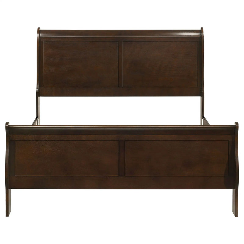 Louis Philippe Wood Queen Sleigh Bed Cappuccino by Unique Piece Furniture