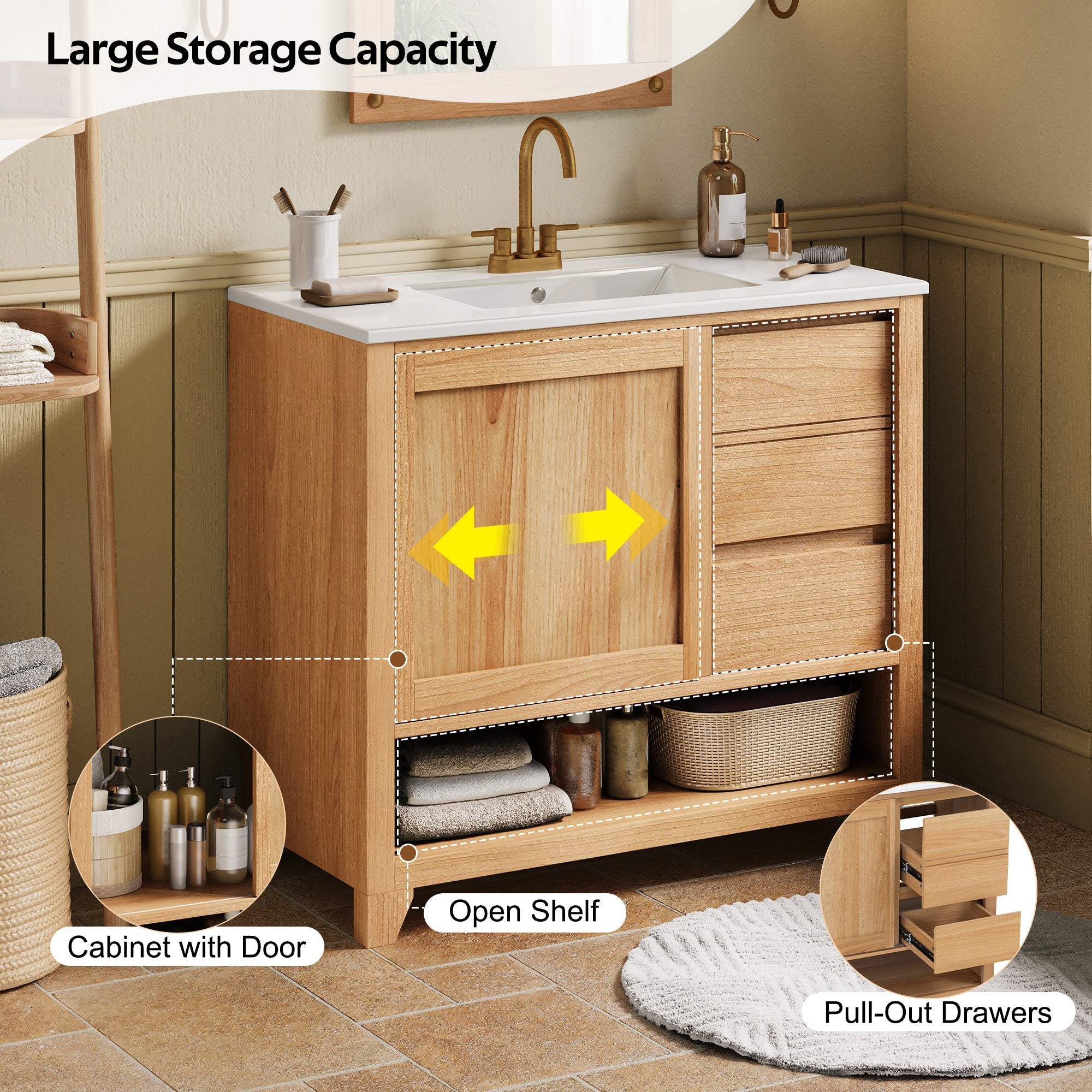 36" Bathroom Vanity with Ceramic Sink by HouseOfZazla