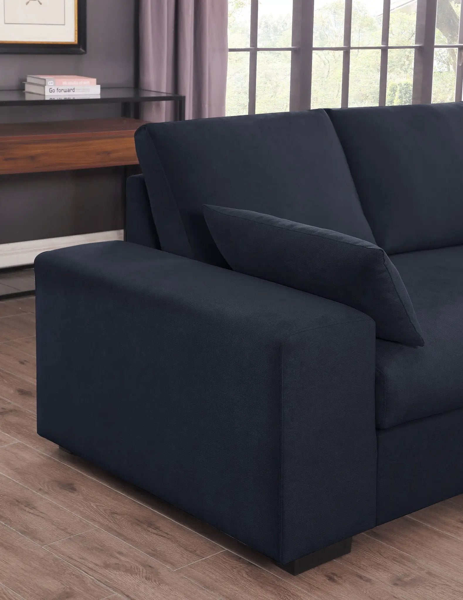 Joshua - 100" Sectional Sofa with Right Facing Chaise and Console Ottoman by Unique Piece Furniture