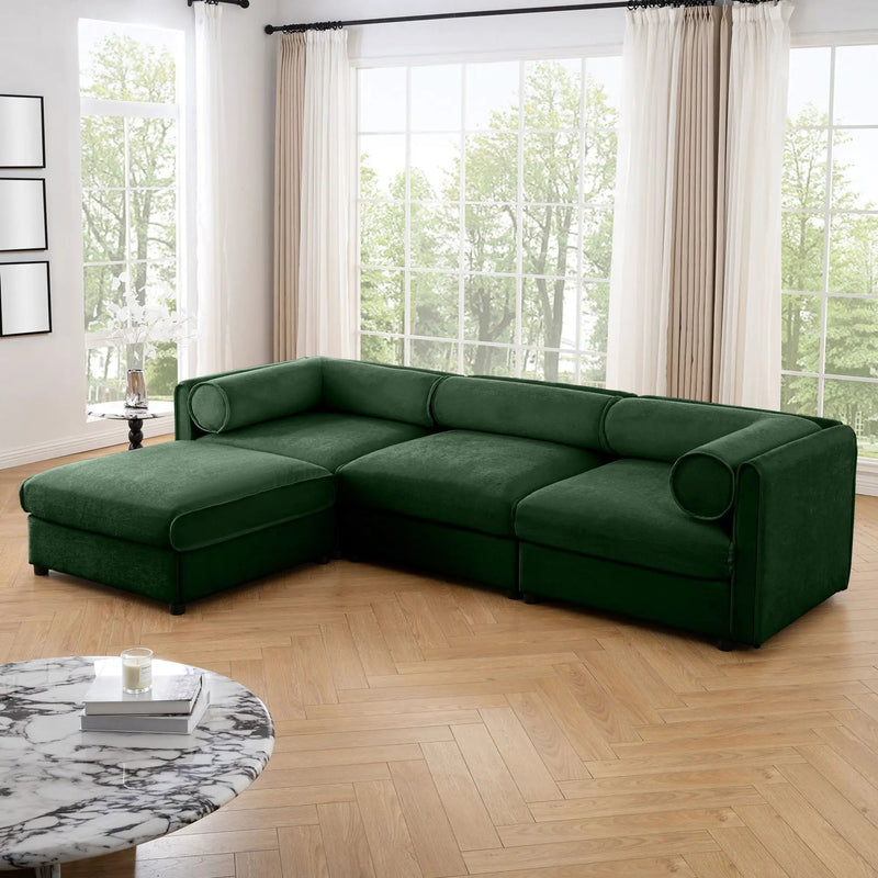 Contemporary Elegant Sofa With Storage And Ottoman by Unique Piece Furniture
