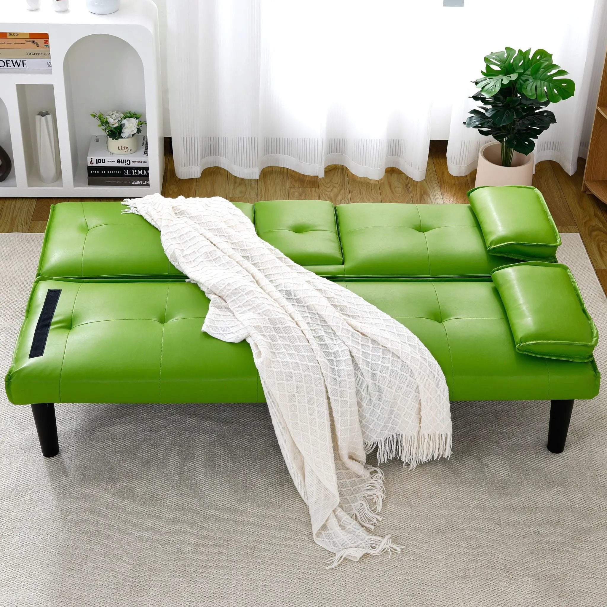 Sofa Bed With Foldable Design And Cup Holder by Unique Piece Furniture