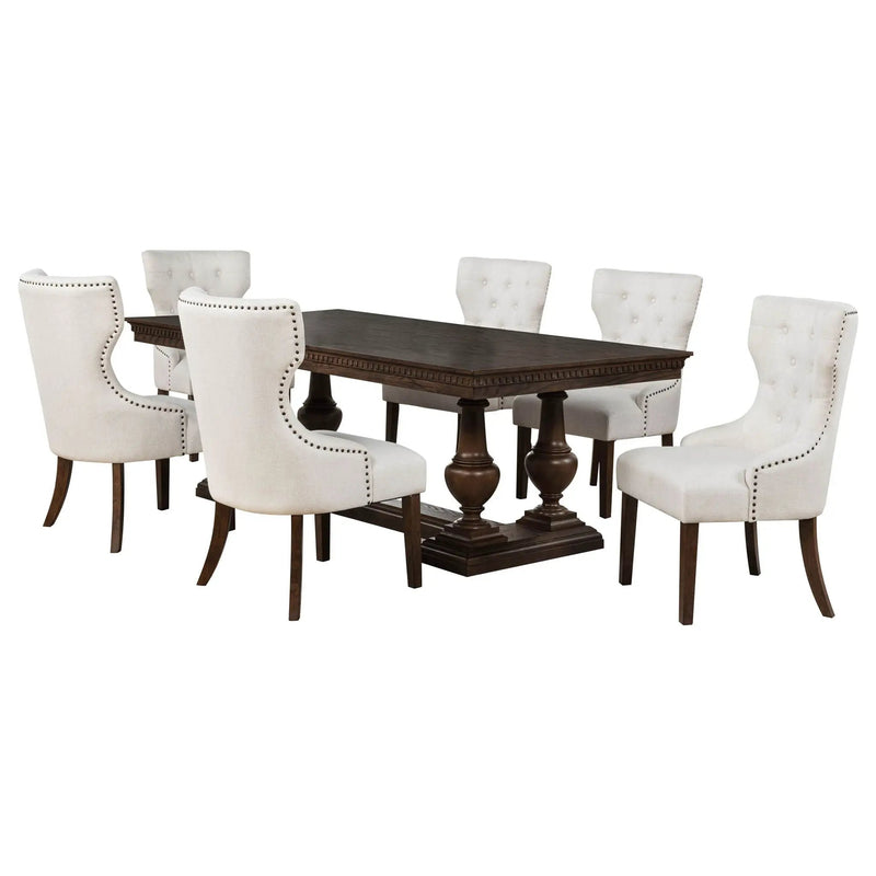 Ridgewell 7-piece Rectangular Trestle Dining Set Dark Oak by Unique Piece Furniture