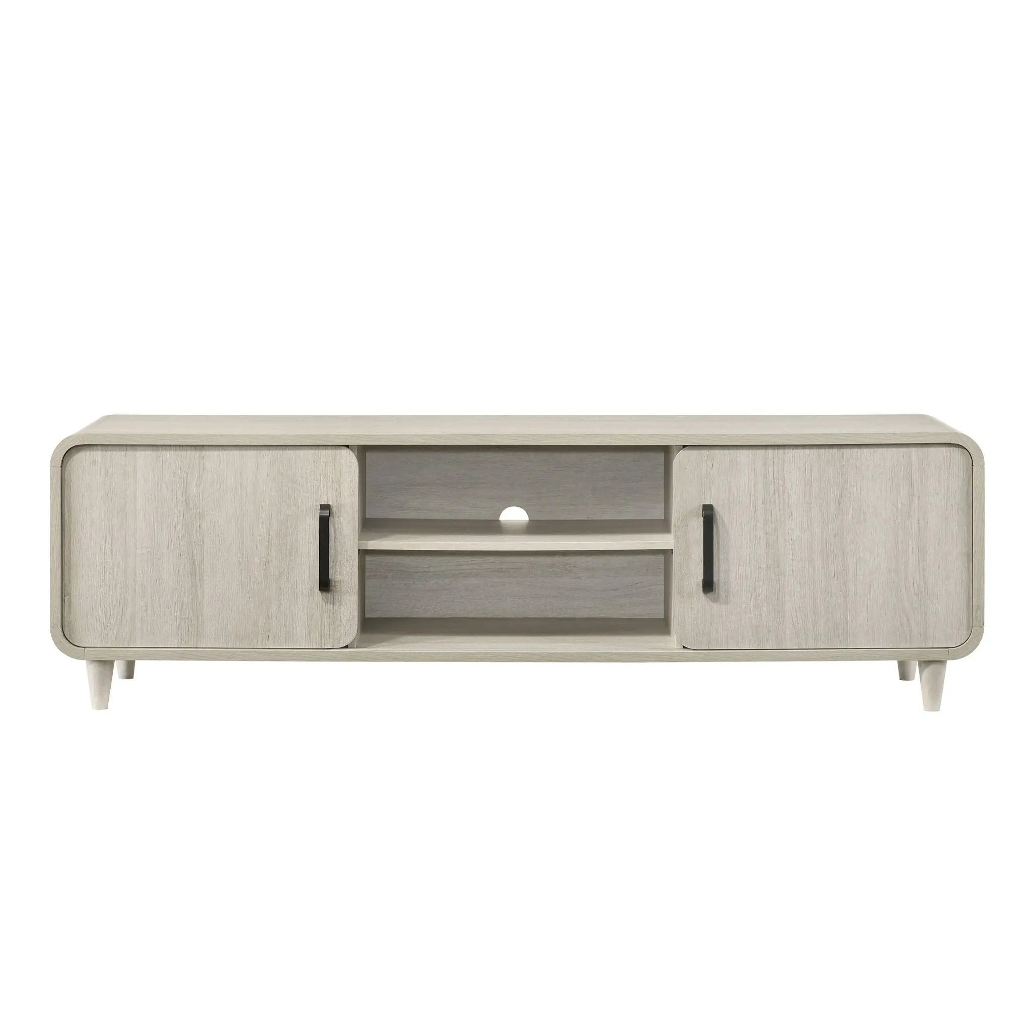 TV Stand With Sliding Doors And Handles, Living Room Furniture - Antique White by Unique Piece Furniture