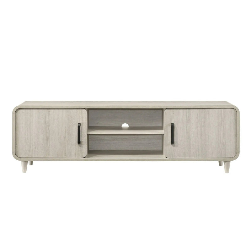 TV Stand With Sliding Doors And Handles, Living Room Furniture - Antique White by Unique Piece Furniture