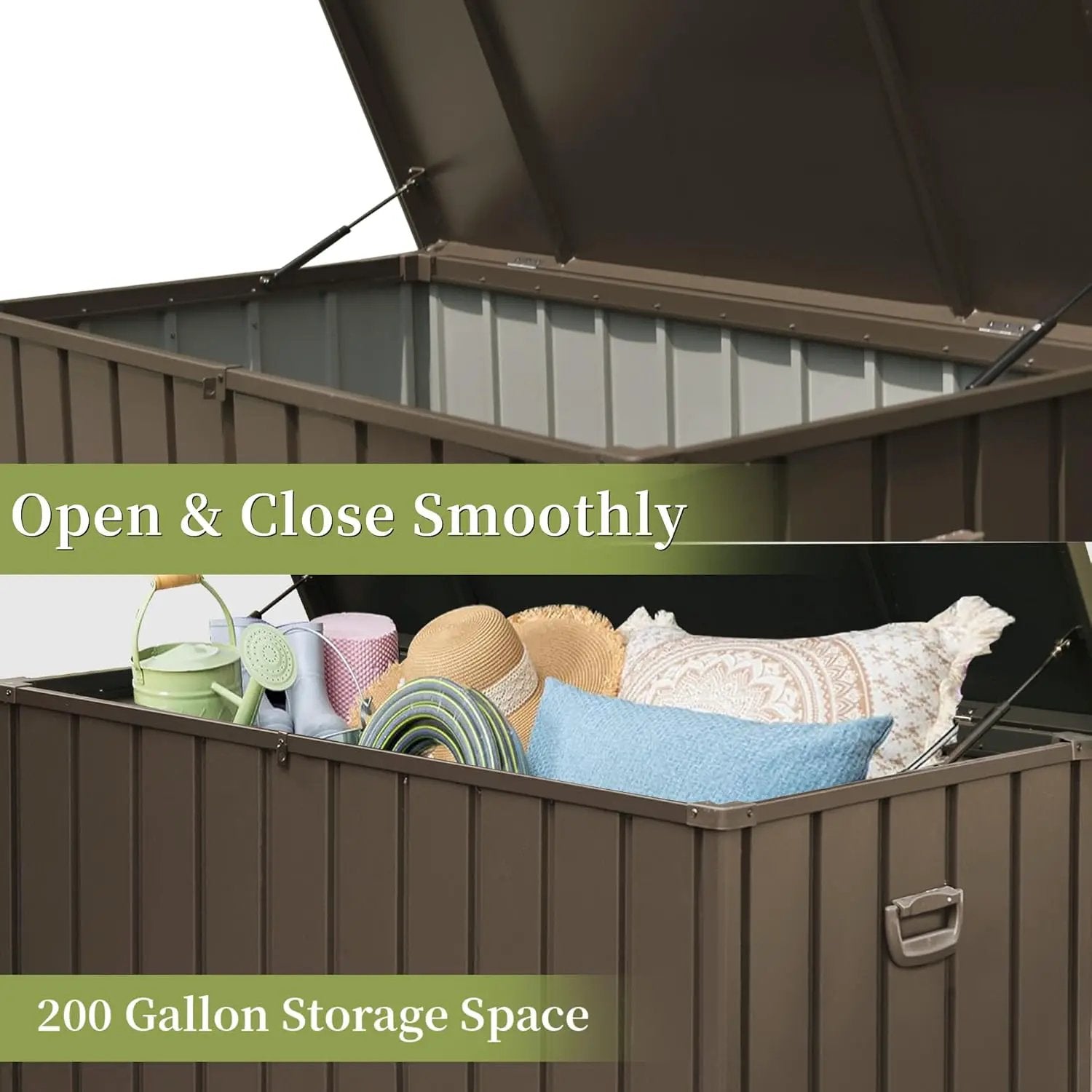 200 Gallon Outdoor Storage Deck Box - Dark Brown by HouseOfZazla