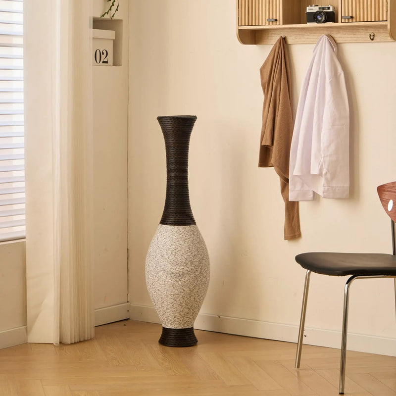 Tall Designer Floor Vase With Elegant 2 Tone by Unique Piece Furniture