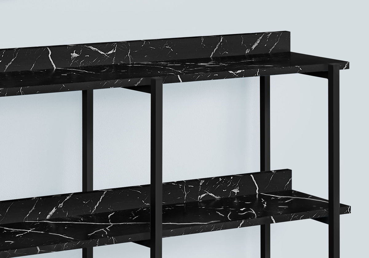 Accent Console Table for Entryway with Symmetrical Shelves - Black or Light Brown, photo 8 of 8