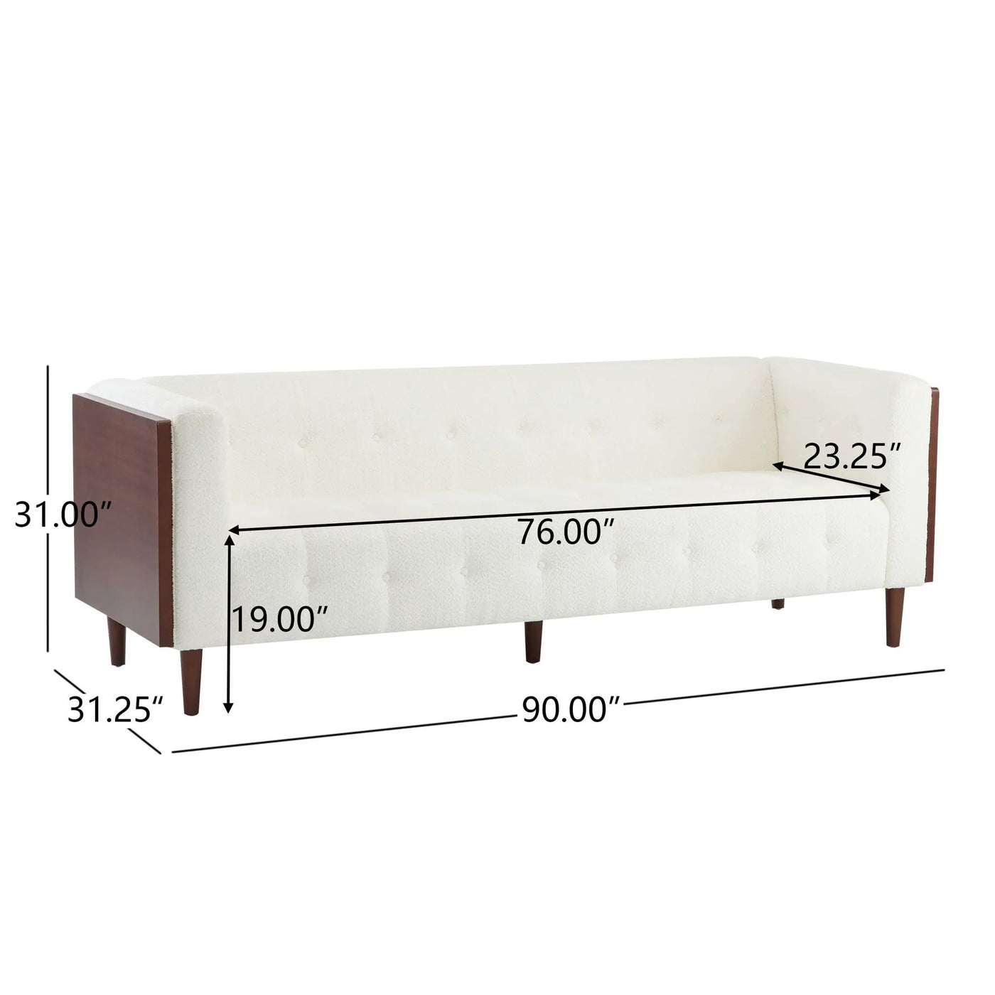 Contemporary 3 Seater Sofa With Tufted Design by HouseOfZazla