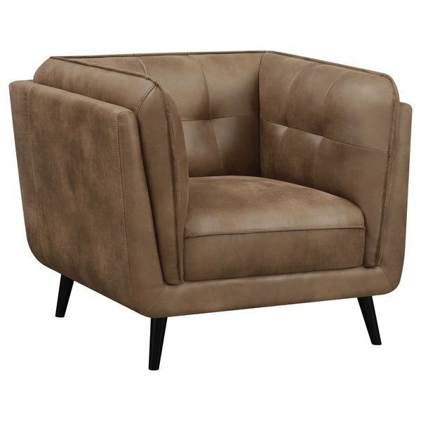 Maximillion - Tuxedo Arms Chair - Brown