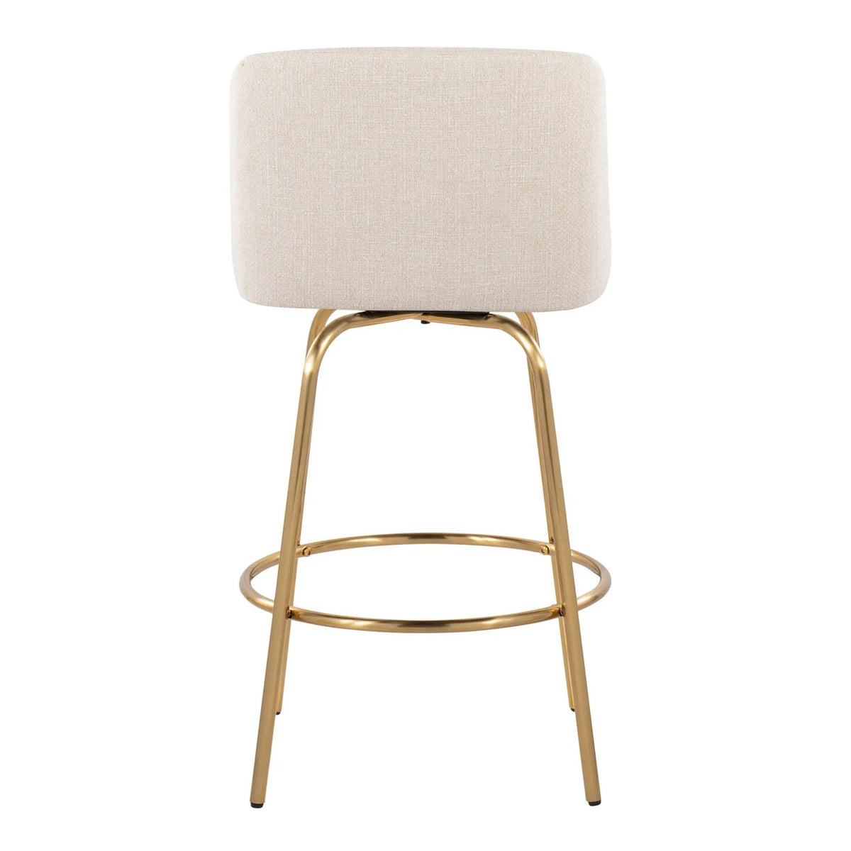 Toriano - Contemporary, Fixed Height Counter Stool With Swivel With Round Footrest (Set of 2) by HouseOfZazla