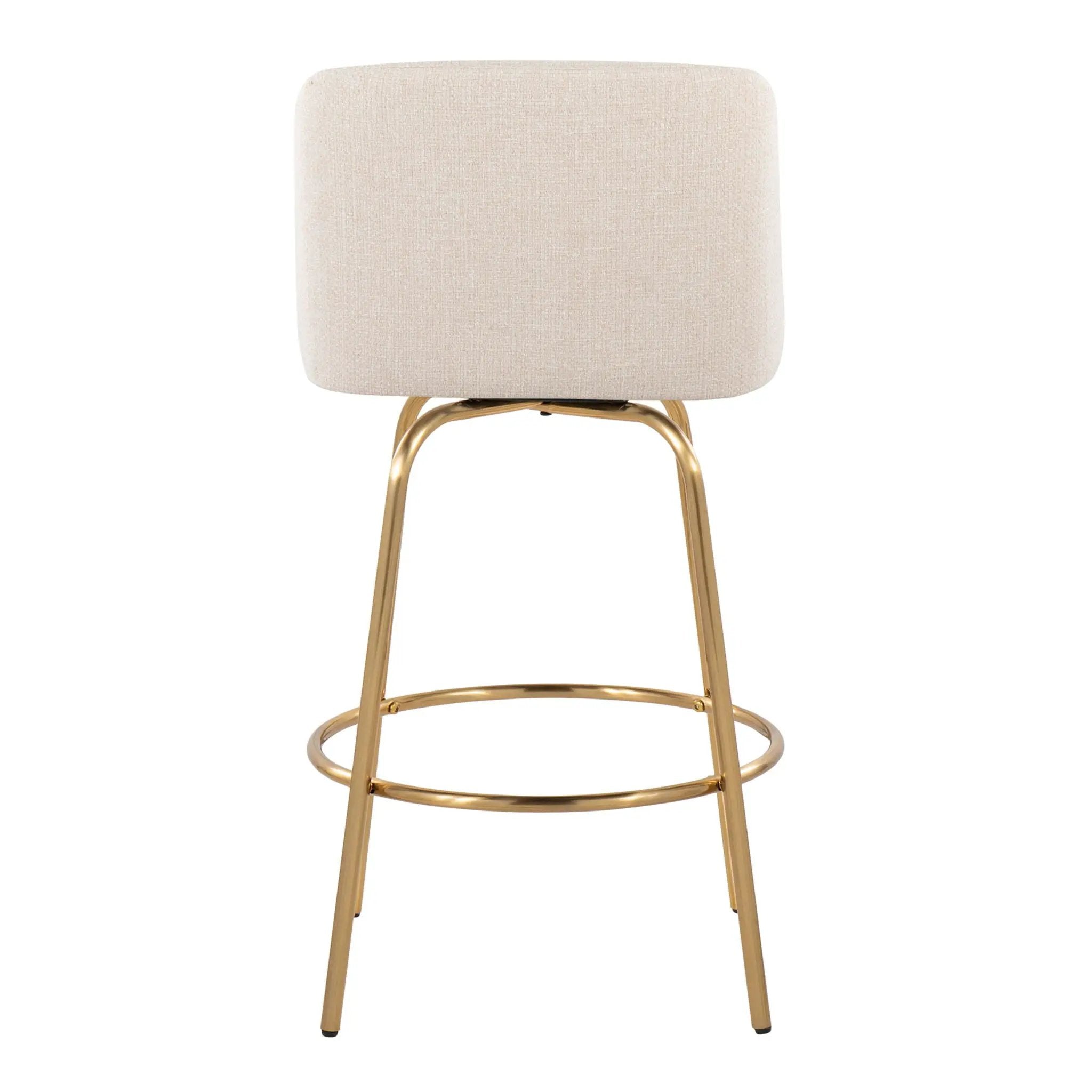Toriano - Contemporary, Fixed Height Counter Stool With Swivel With Round Footrest (Set of 2) by Unique Piece Furniture