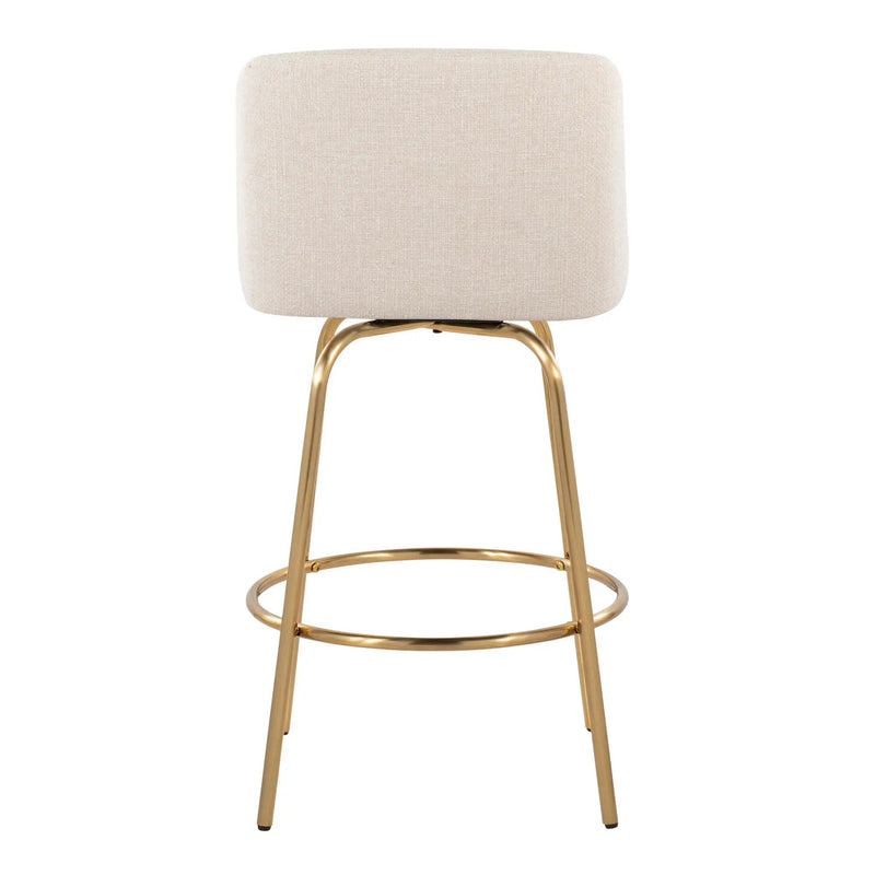 Toriano - Contemporary, Fixed Height Counter Stool With Swivel With Round Footrest (Set of 2) by Unique Piece Furniture