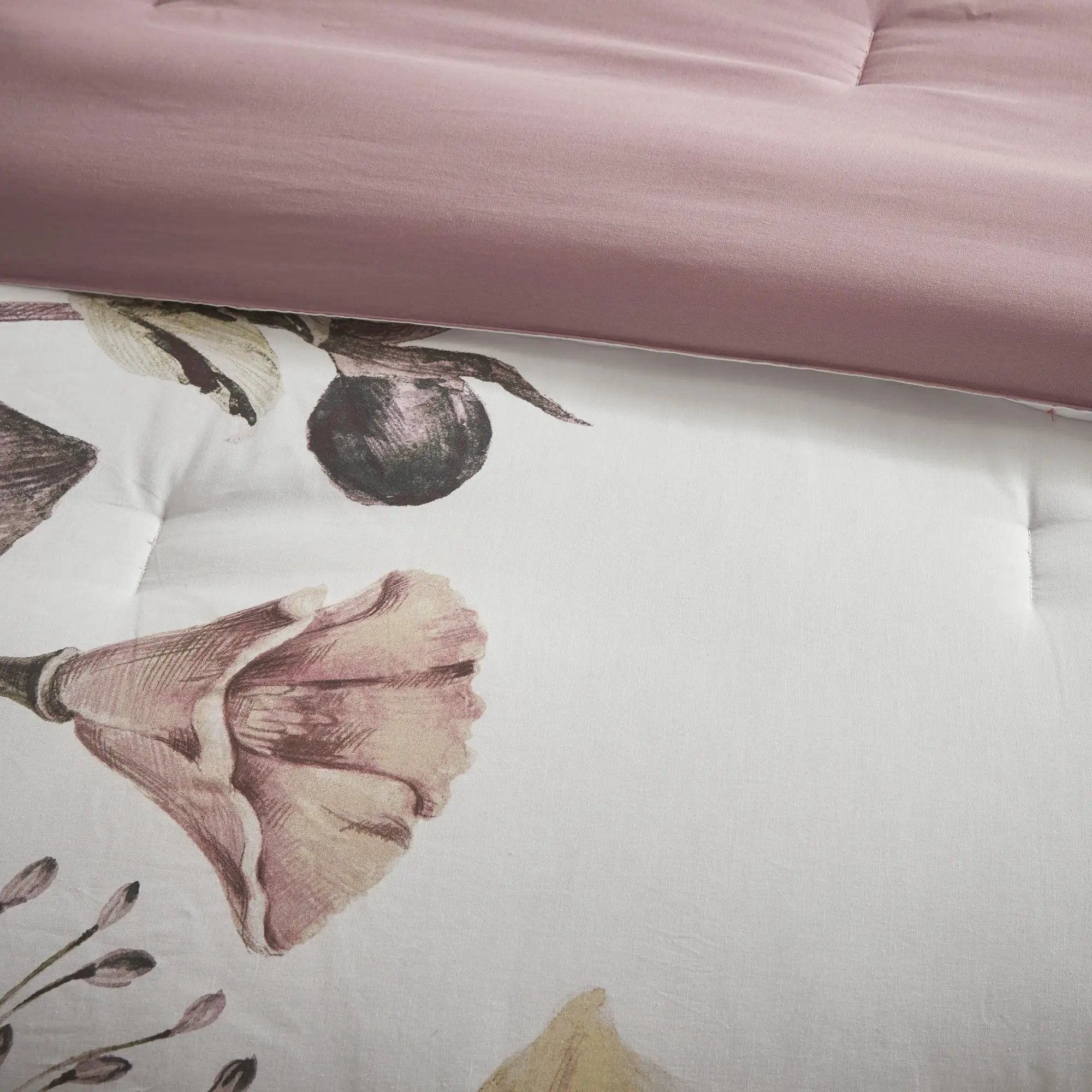 8 Piece Cotton Printed Comforter Set Blush King by HouseOfZazla