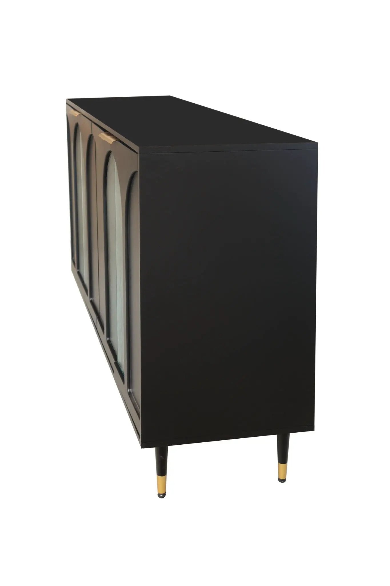 Accent Cabinet Lacquered Wooden Cabinet With 4 Glass Doors Sideboard Buffet Server Cabinet Storage Cabinet, For Living Room, Entryway, Hallway, Office, Kitchen And Dining Room by HouseOfZazla
