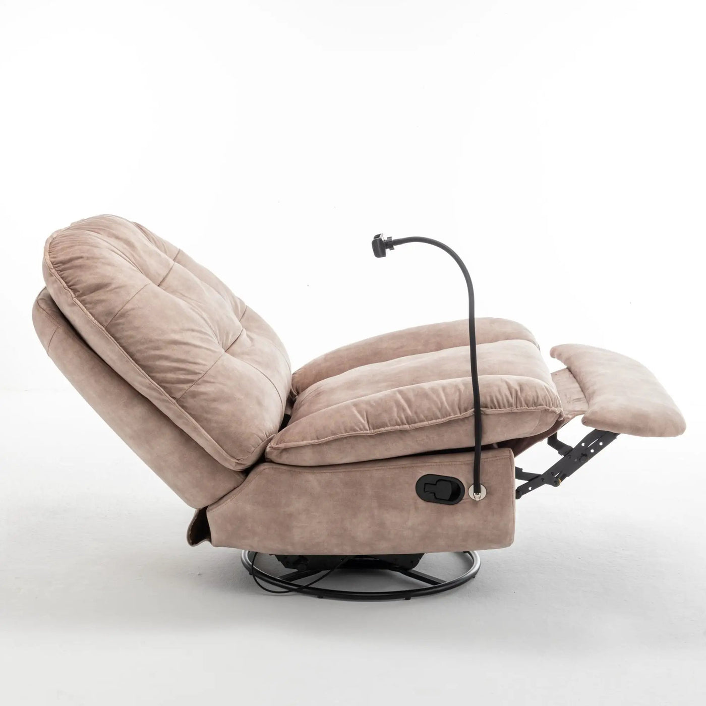 Modern Swivel Gliding Recliner Chair With Rocking Function And Phone Holder, Large Comfortable by HouseOfZazla
