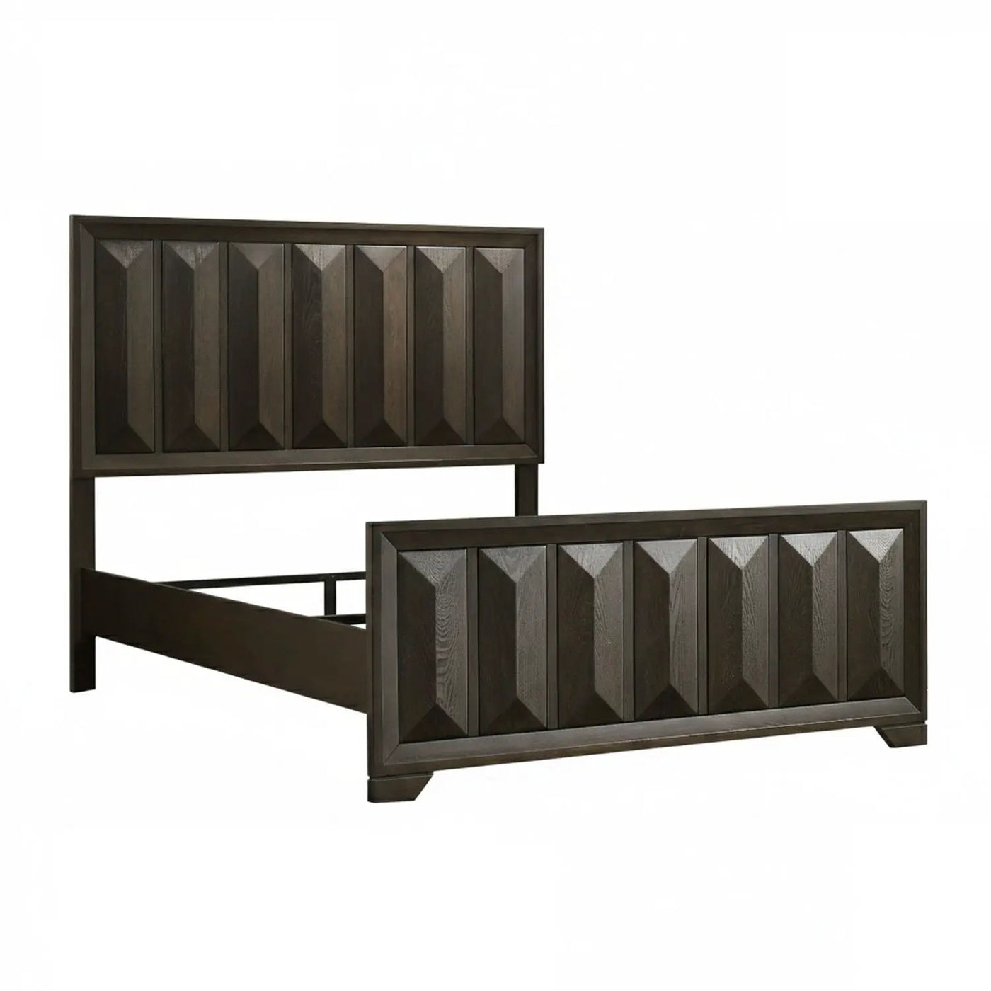 3 Piece Bedroom Set With Faceted Panels Bed And 2 Nightstands by HouseOfZazla