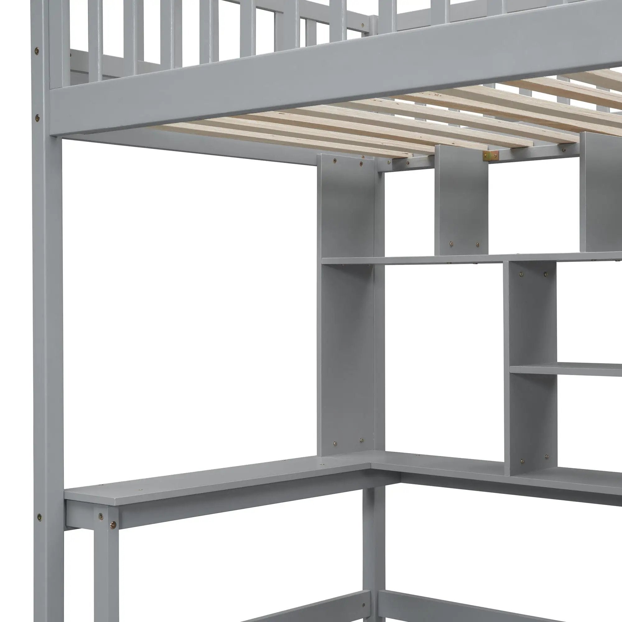 Loft Bed With Bookshelf, Drawers, Desk, And Wardrobe by HouseOfZazla