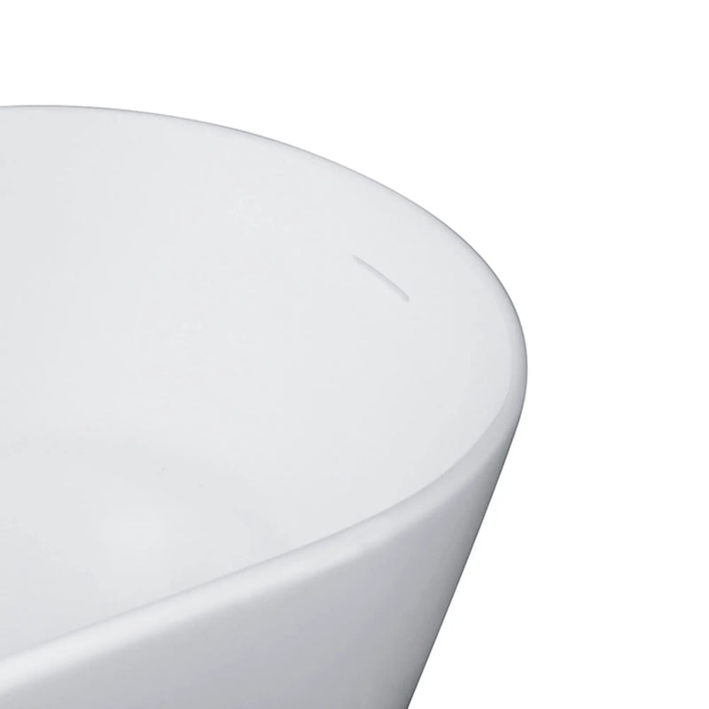 Solid Surface Stone Resin Oval Shape Soaking Bathtub With Overflow For The Bathroom - Matte White by HouseOfZazla