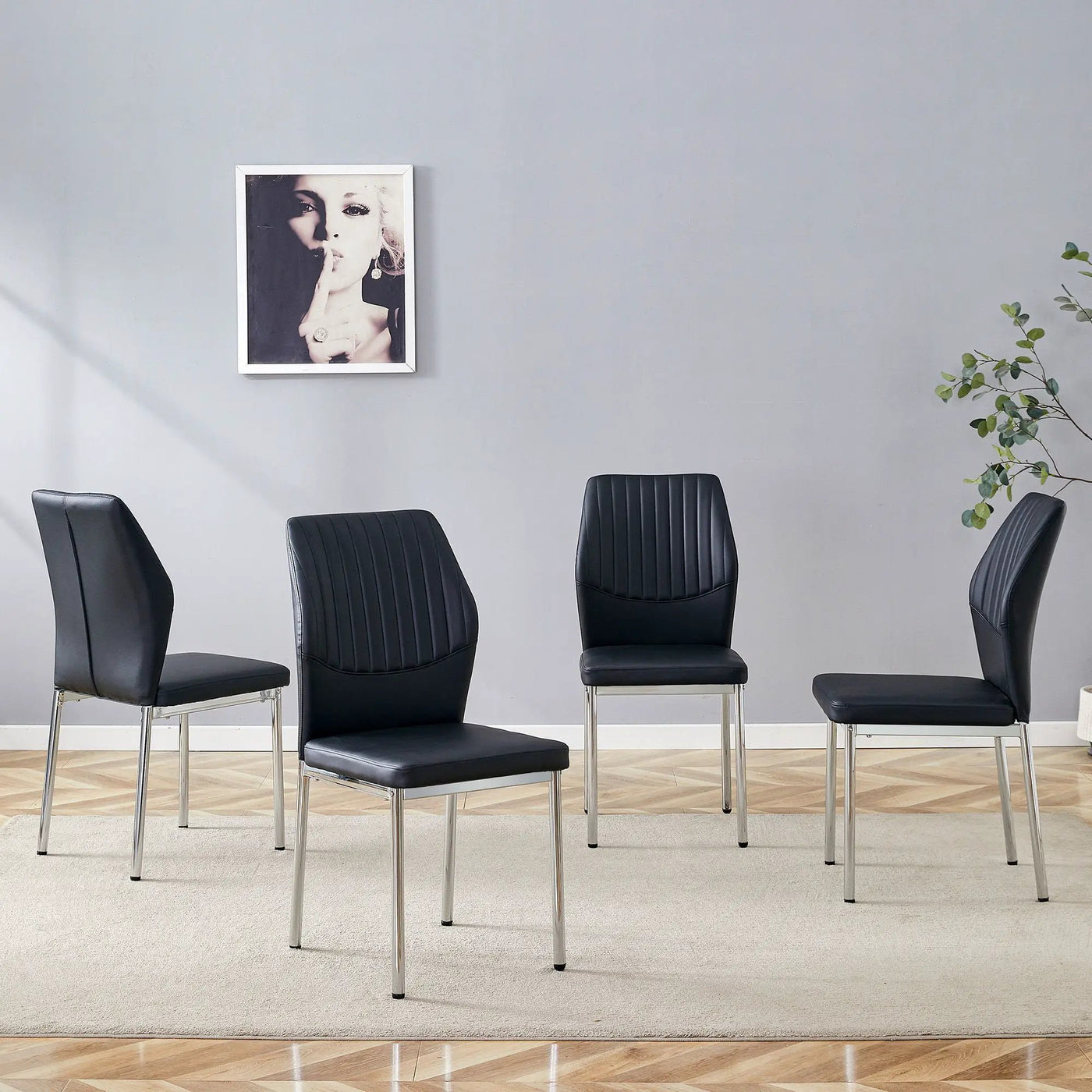 Luxury Simple High Resilience Dining Chair With Metal Legs by Unique Piece Furniture
