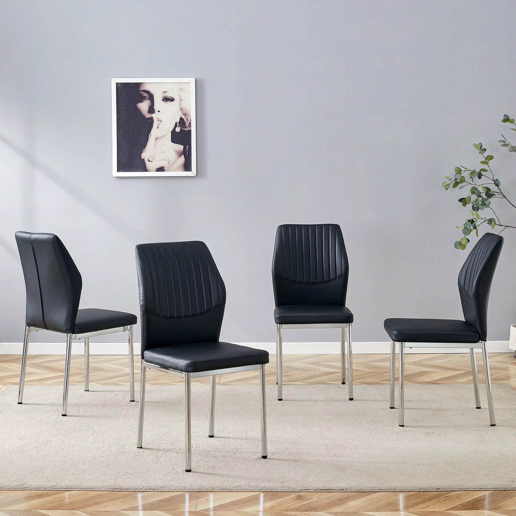 Luxury Simple High Resilience Dining Chair With Metal Legs by Unique Piece Furniture