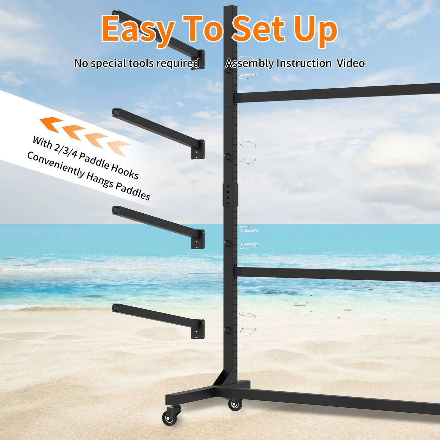 Freestanding Kayak Storage Rack With Lockable Wheels For Kayak, Canoe, Sup & Surfboard by HouseOfZazla