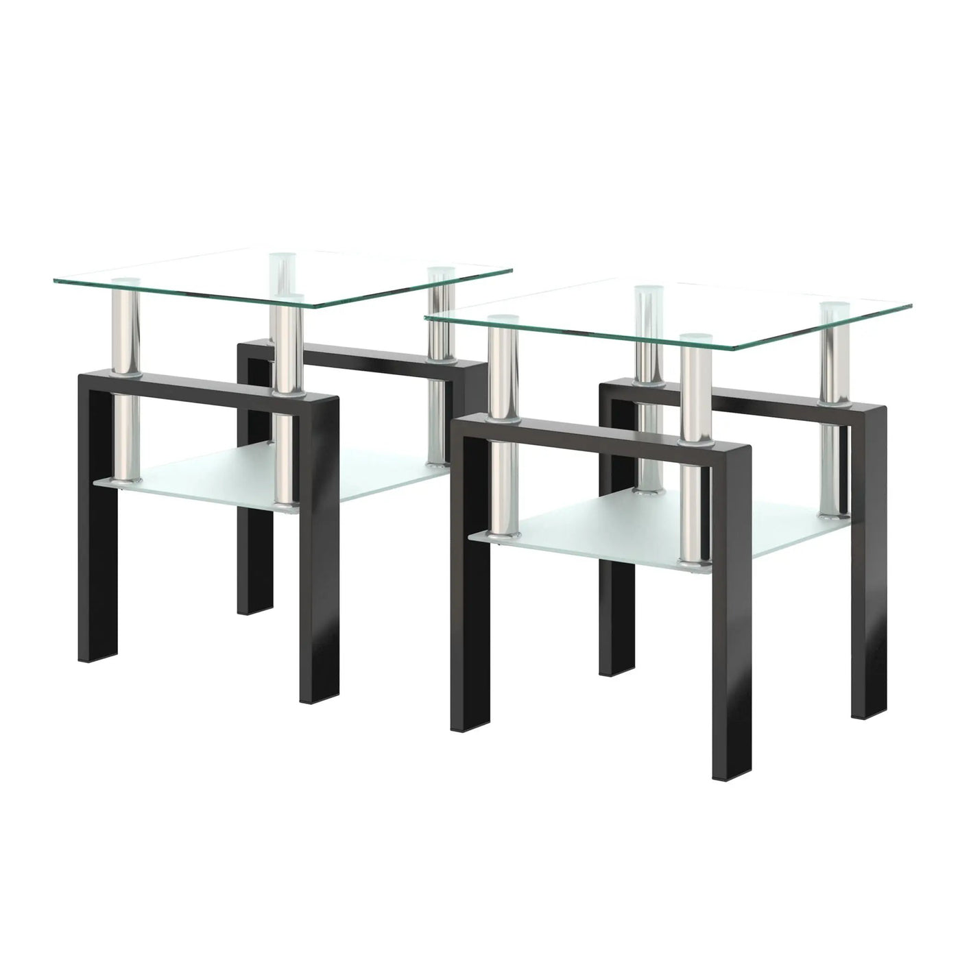 Modern Tempered Glass Tea Table, End Square Table For Living Room by HouseOfZazla