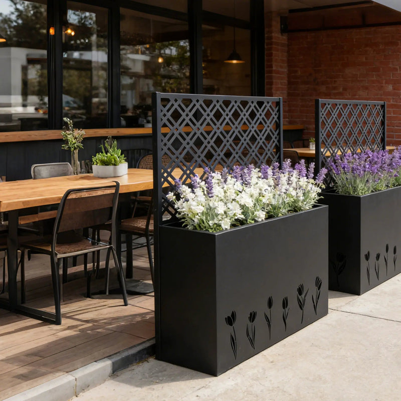 Tall Metal Planter with Trellis by HouseOfZazla