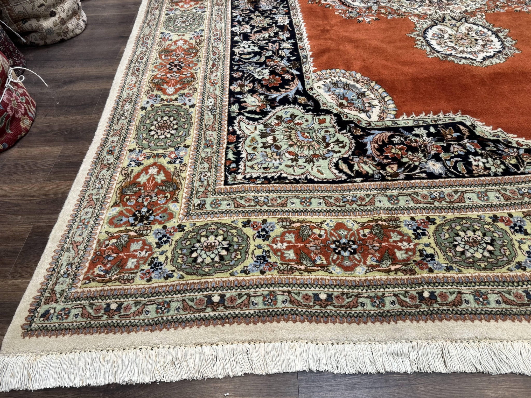 Persian Rug 11x13, Semi Open Field, Soft Wool Pile, Vintage Persian Carpet, Persian Tabriz Tabatabai by Jewel Rugs