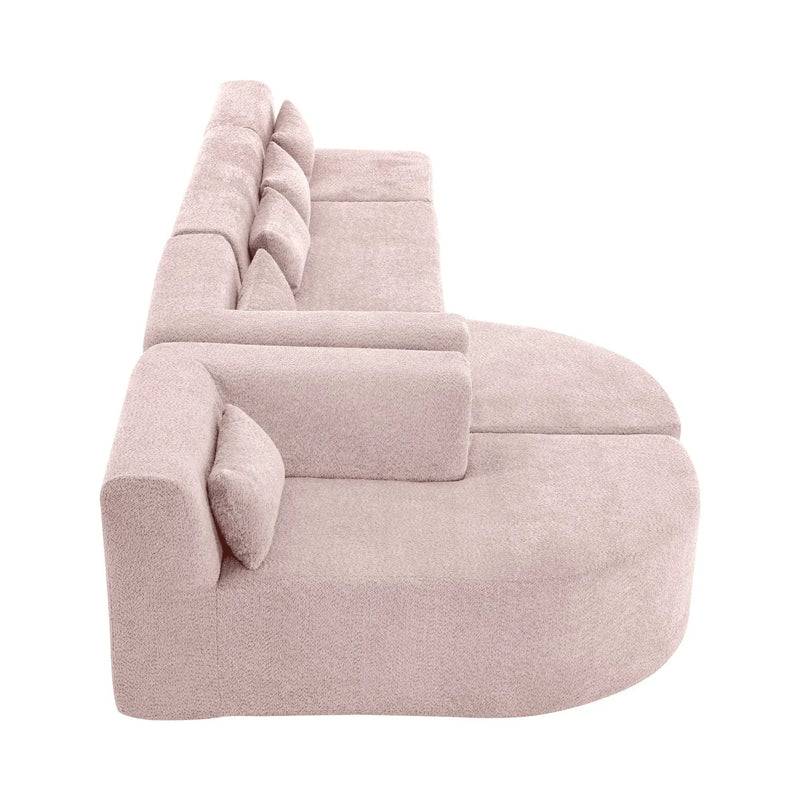 Upholstered Sofa Free Combined Sofa Couch With 2 Chaise Lounge And Five Back Pillows For Living Room by HouseOfZazla