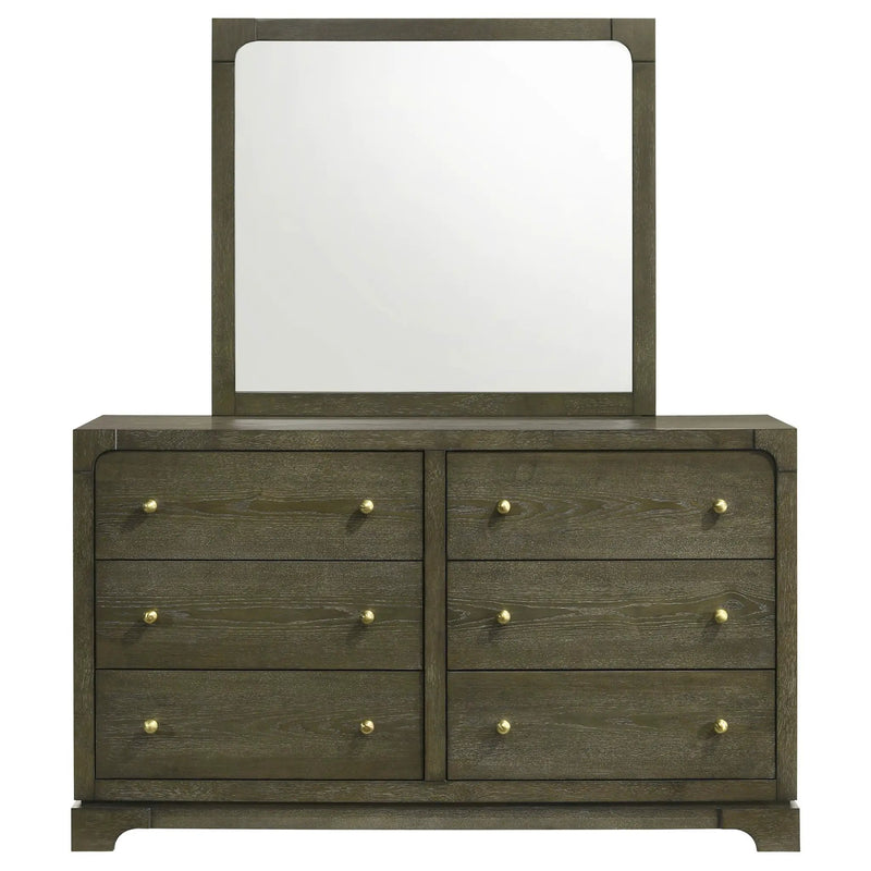 Gran Park 6-drawer Dresser and Mirror Dark Cocoa by Unique Piece Furniture