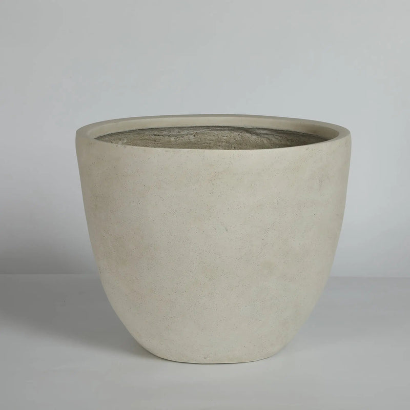 Round Concrete Planter Set of 2, Large Outdoor Indoor Handmade Rustic Decorative Planter Pots with Drainage Holes by HouseOfZazla