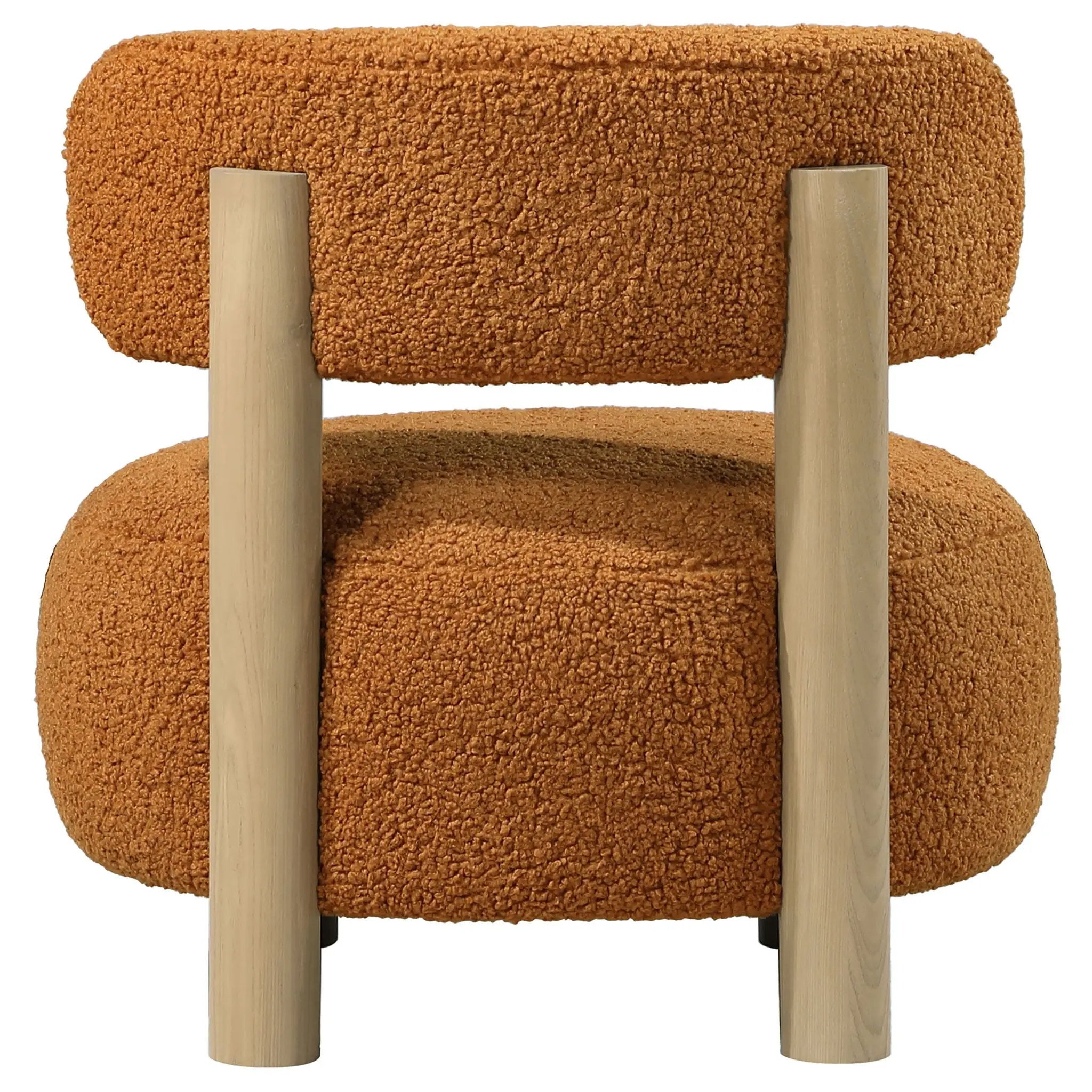 Zonie Boucle Upholstered Barrel Back Accent Chair Orange by Unique Piece Furniture