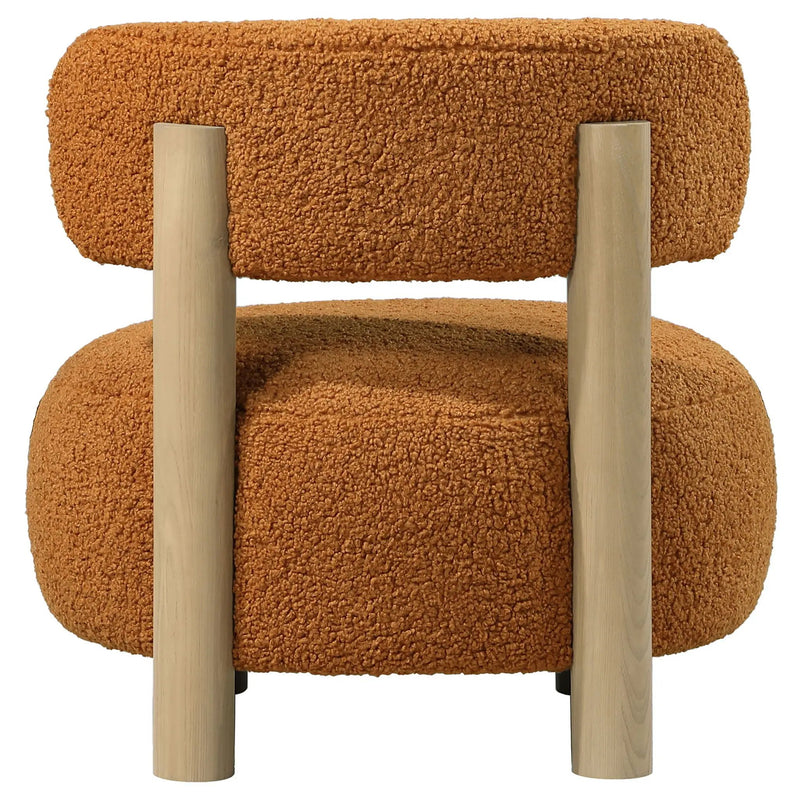 Zonie Boucle Upholstered Barrel Back Accent Chair Orange by Unique Piece Furniture
